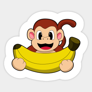 Monkey with Banana Sticker